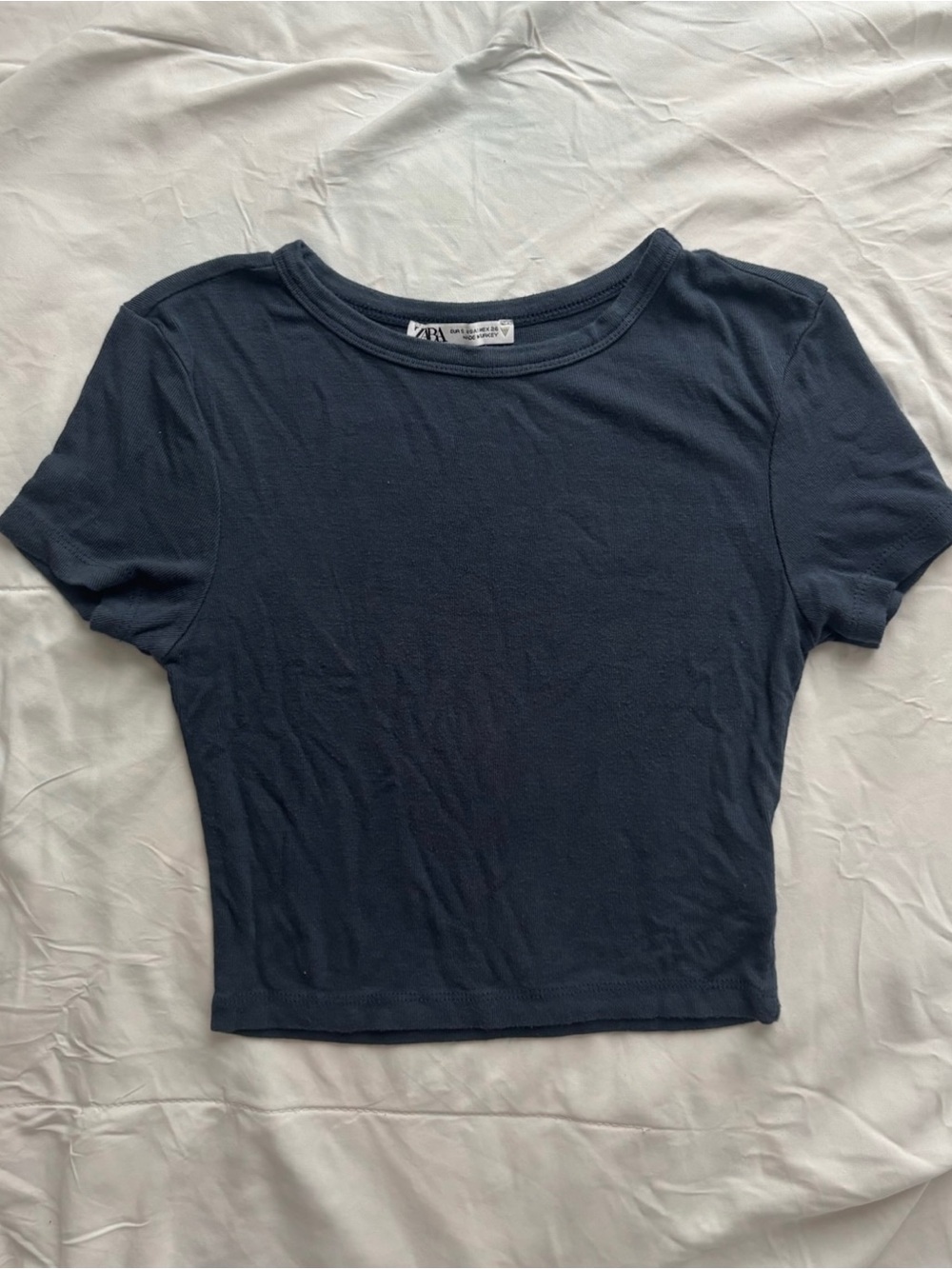 zara navy baby tee